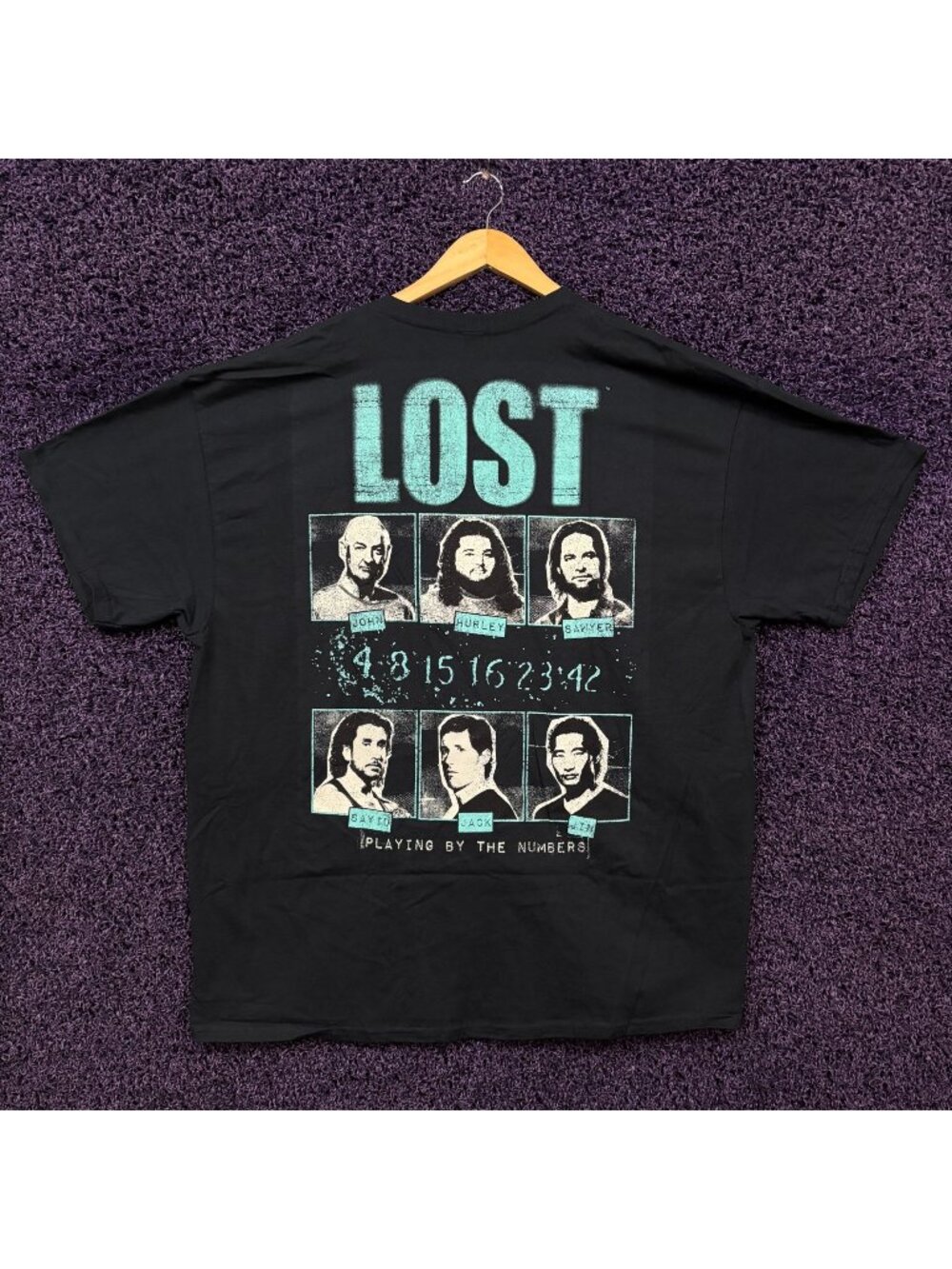 Lost Playing By The Numbers TV Series Characters T-Shirt 2X